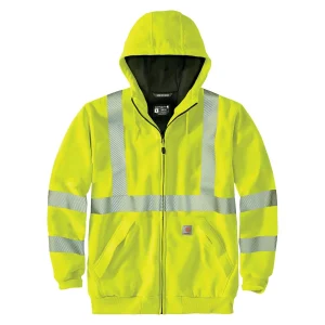 Carhartt High-Visibility Loose Fit Midweight Thermal-Lined Full-Zip Class 3 Sweatshirt