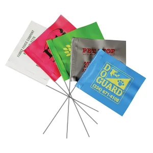 Custom Printed 2.5” x 3.5” Marking Flags with 21" Wire Stake | 1,000 Pack