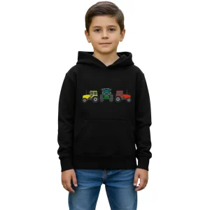 Kids Country Life Embroidered Tractors Hoodie